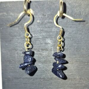 Elegant Gold and Blue Stone Earrings